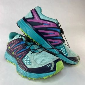 Women's 2016 Salomon X-Mission 3 Blue Teal Trail Running Shoes US 5.5